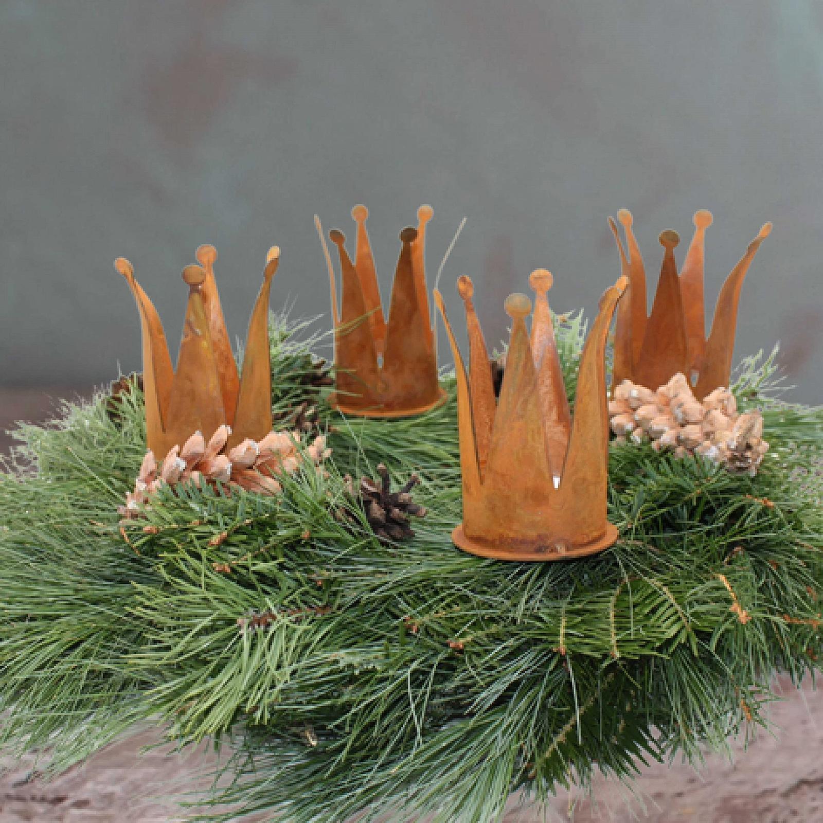 Підсвічник Rostikal Набір 4 шт. Корон діаметр 7 см Патіна, фото №3 Підсвічник Rostikal Набір 4 шт. Корон діаметр 7 см Патіна, фото №3