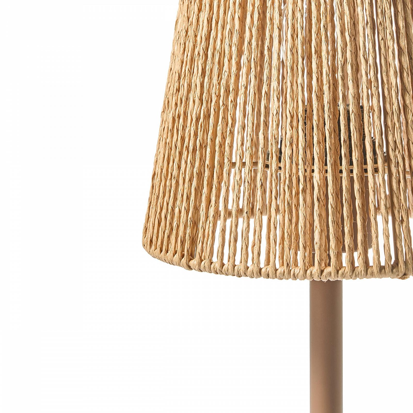 Настільна лампа Beliani Hanger в стилі бохо з паперовим плетеним абажуром та матовою залізною основою коричнева, фото №5