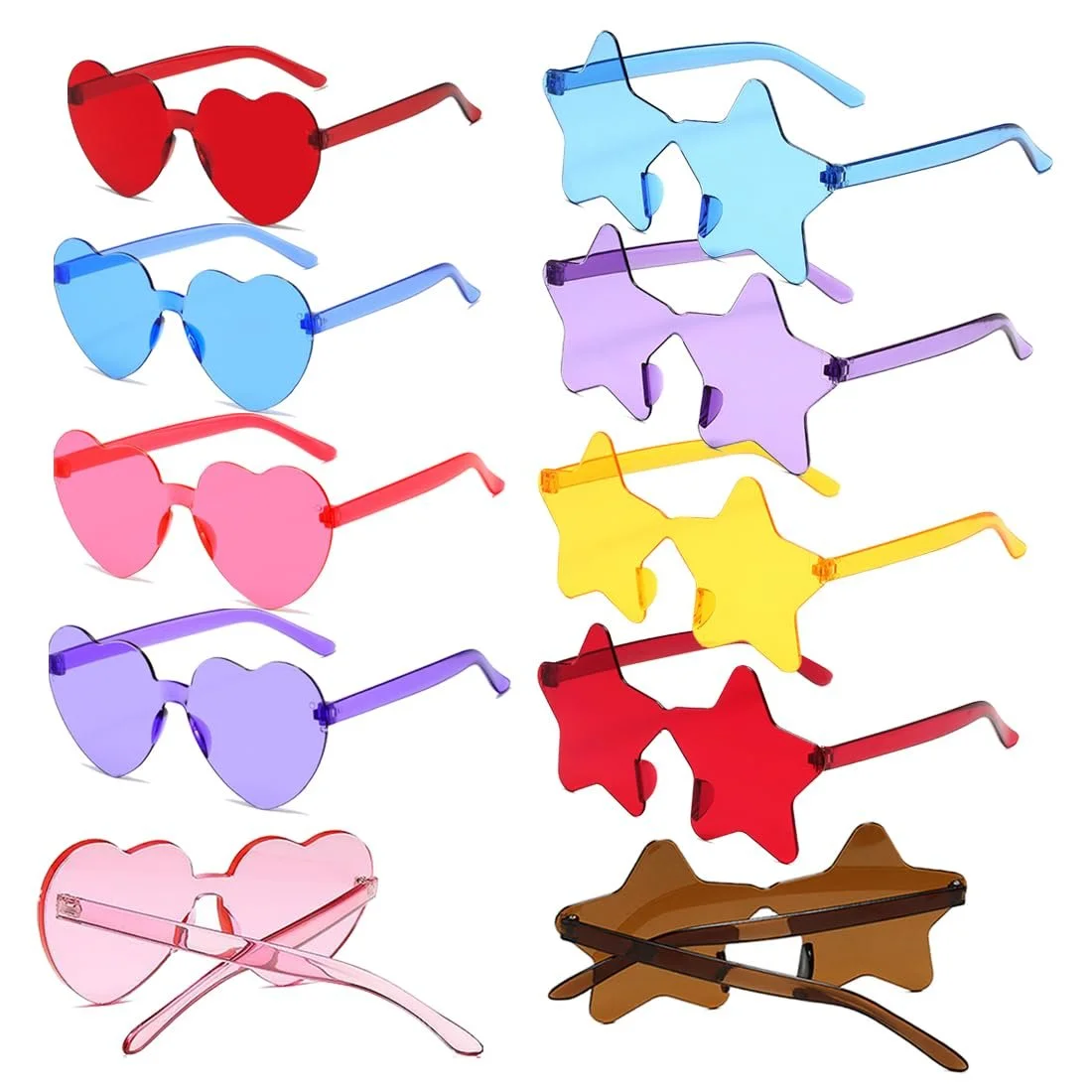 Сонцезахисні окуляри Серце/Зірка ZKSXOA Набір 10 штук Прозорі, фото №1 Сонцезахисні окуляри Серце/Зірка ZKSXOA Набір 10 штук Прозорі, фото №1