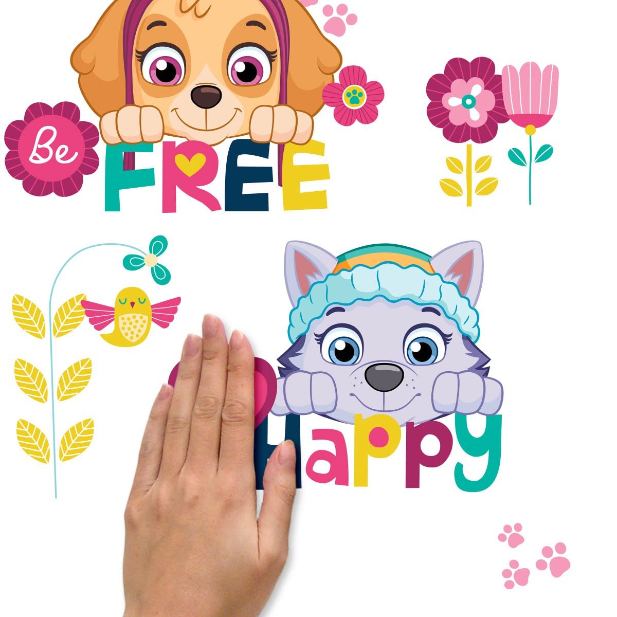 Наклейки на стену Paw Patrol Skye And Everest Be Happy Quote Peel And Stick, фото №4 Наклейки на стену Paw Patrol Skye And Everest Be Happy Quote Peel And Stick, фото №4
