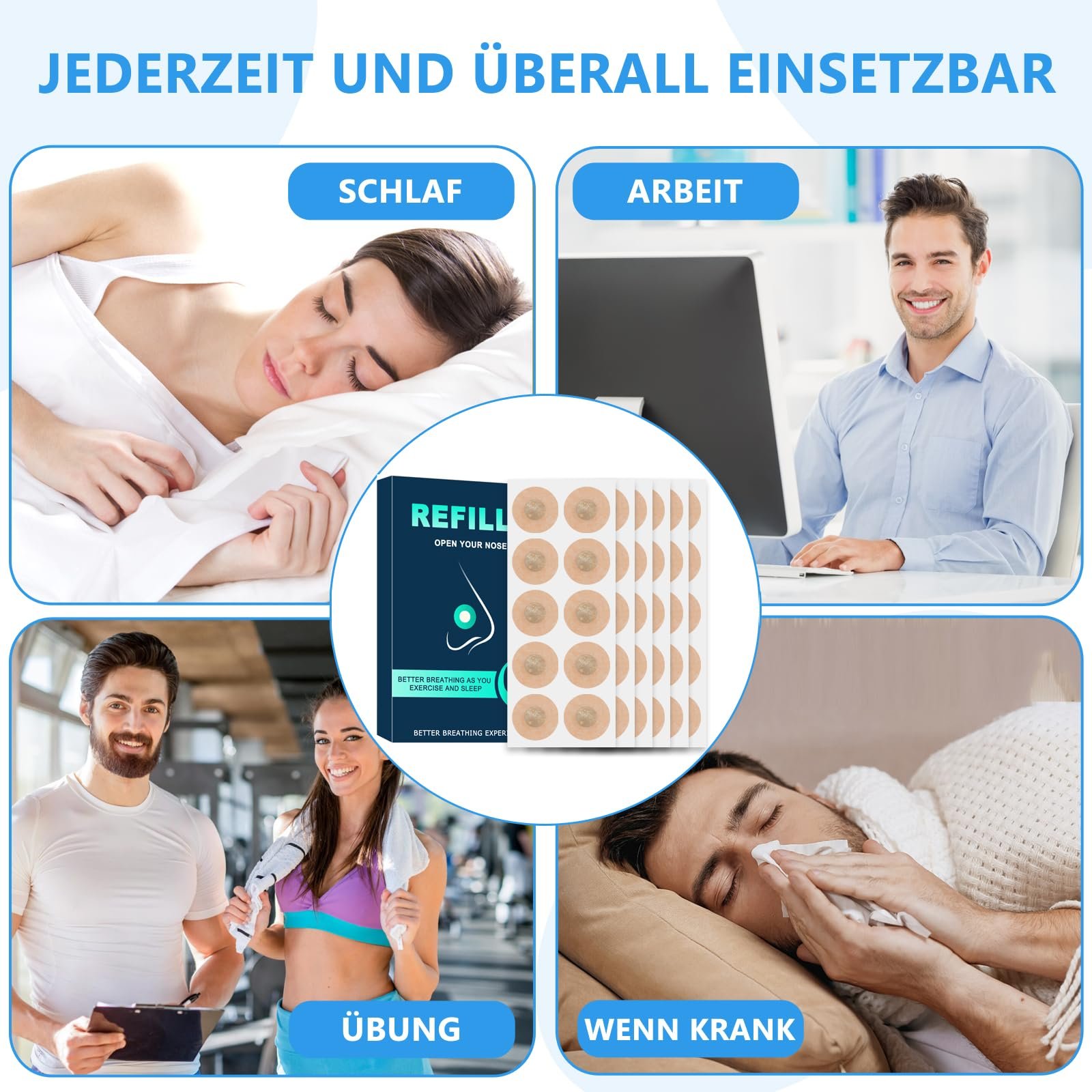 Пластирі на ніс магнітні проти хропіння, 60 шт, фото №7