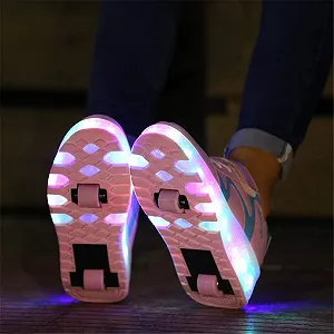 Роликовые кроссовки с LED подсветкой Unisex и девочек - Кнопка для регулировки колес - USB аккумуляторные роликовые коньки - Кроссовки для спорта на открытом воздухе, гимнастики и бега synthetic.ua - Фото 1