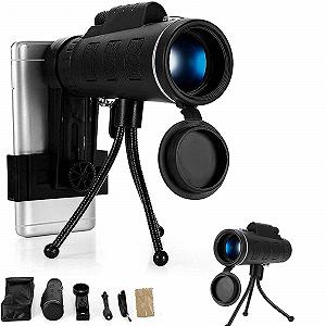 Монокуляр Monocular Telescope 40 x 60 HD High Power Bak4 Prism Waterproof Pocket Compact Monocular Rifle Scope з адаптером для смартфона і штативом - Фото 1
