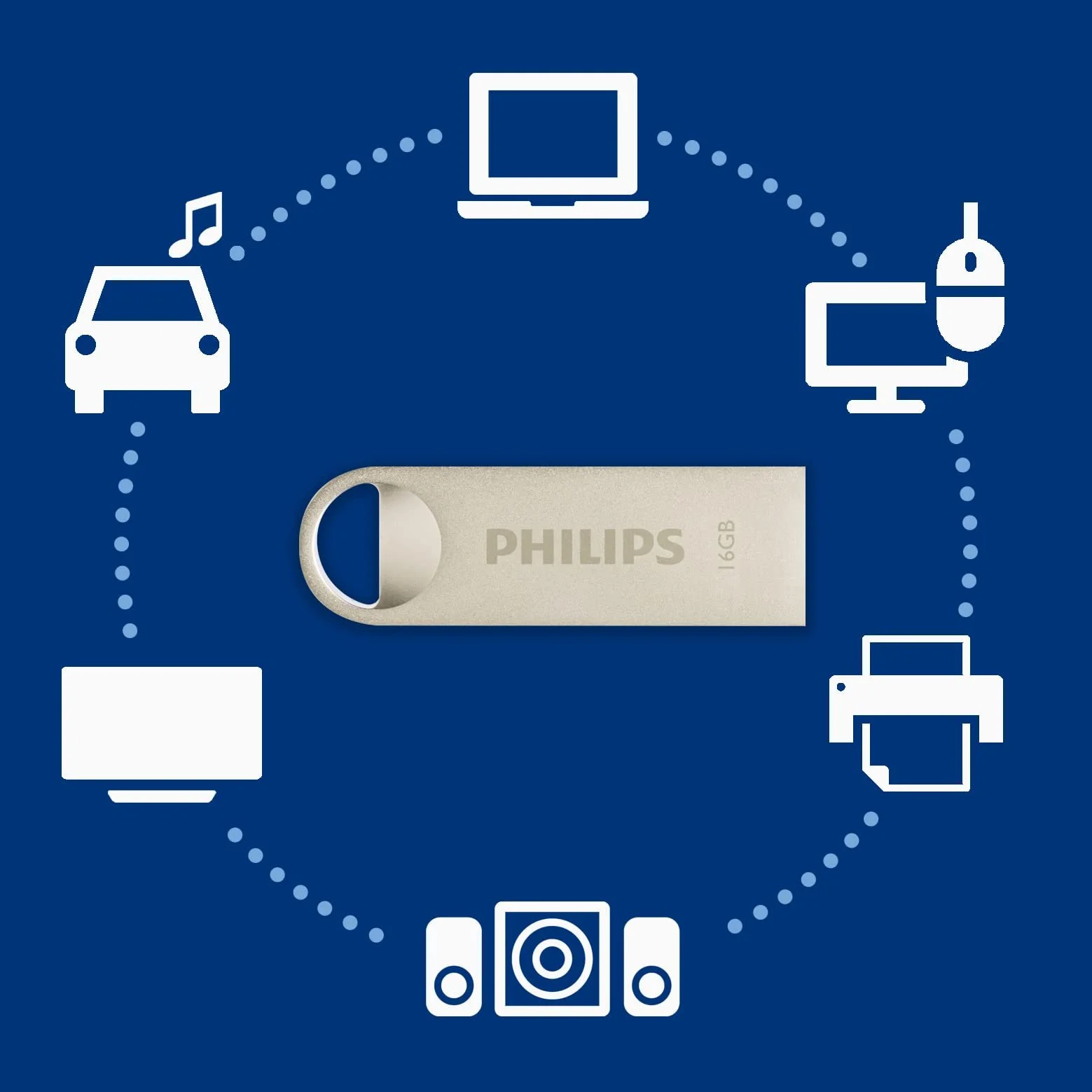 USB-флеш-накопичувач Philips Moon Edition High Speed 2.0 16 ГБ Сріблястий, фото №4