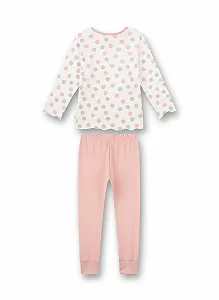 Пижама Sanetta для девочек Длинная Белая в горошек synthetic.ua - Фото 1