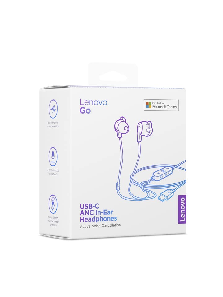 Наушники Lenovo Go USB-C Вставные Активное шумоподавление Штормовой серый, фото №4