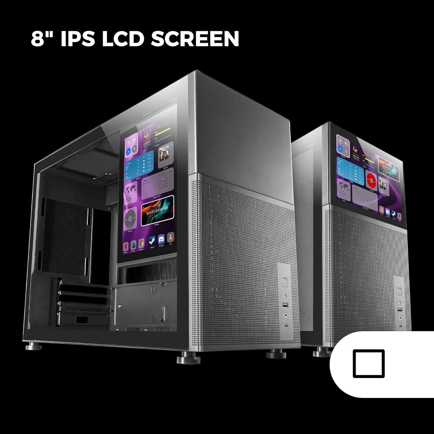 Корпус для ПК з LCD-дисплеєм 8'' Mars Gaming MC-LCD Чорний, фото №2