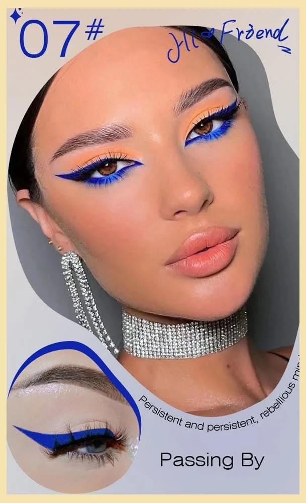 Підводка для очей, стійка до змазування, водостійка, кольорова, фото №2