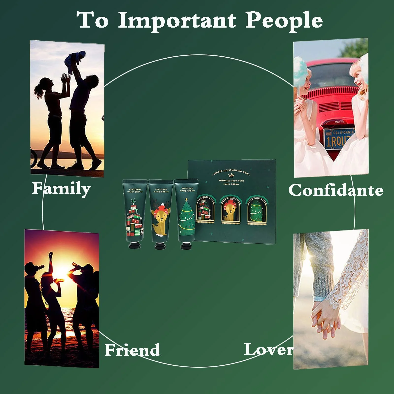 Крем для рук Набор Мини Кремы для рук Увлажняющий крем Ухаживающий крем Рождественский ухаживающий крем Растительный аромат Крем для ухода за руками для сухой, шершавой, потрескавшейся кожи рук Подарочный набор для женщин, подруги, мамы (C2), фото №4