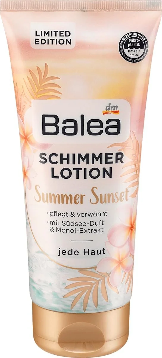 Лосьйон для тіла Balea Shimmer Summer Sunset з ароматом Південного моря, 200 мл (Limited Edition), фото №1