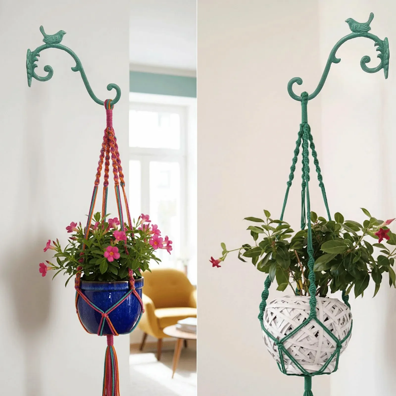 Гачок настінний для підвісних кошиків та горщиків Чавунний із птахом Antique Green, фото №3 Гачок настінний для підвісних кошиків та горщиків Чавунний із птахом Antique Green, фото №3