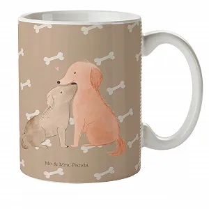 Детская кружка Mr. & Mrs. Panda Dog Love Собака, обьятия, поцелуй, сердце, любовь, уверенность - Фото 1