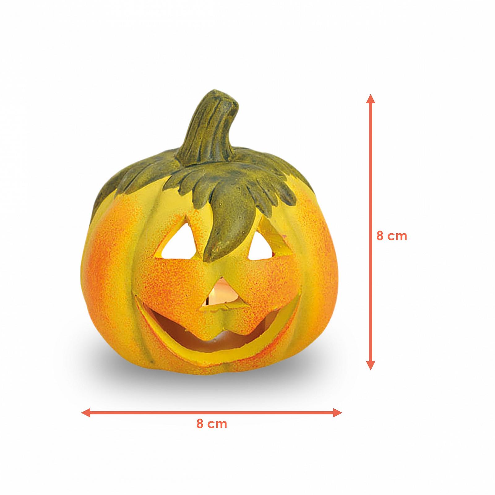 Підсвічник Clay Pumpkin Autumn Decoration Tea Light Holder Набір з 4 діаметром 8 см Halloween Lantern для внутрішнього і зовнішнього використання Candlestick Table Decoration Pumpkin Decorative Lantern Small, фото №5