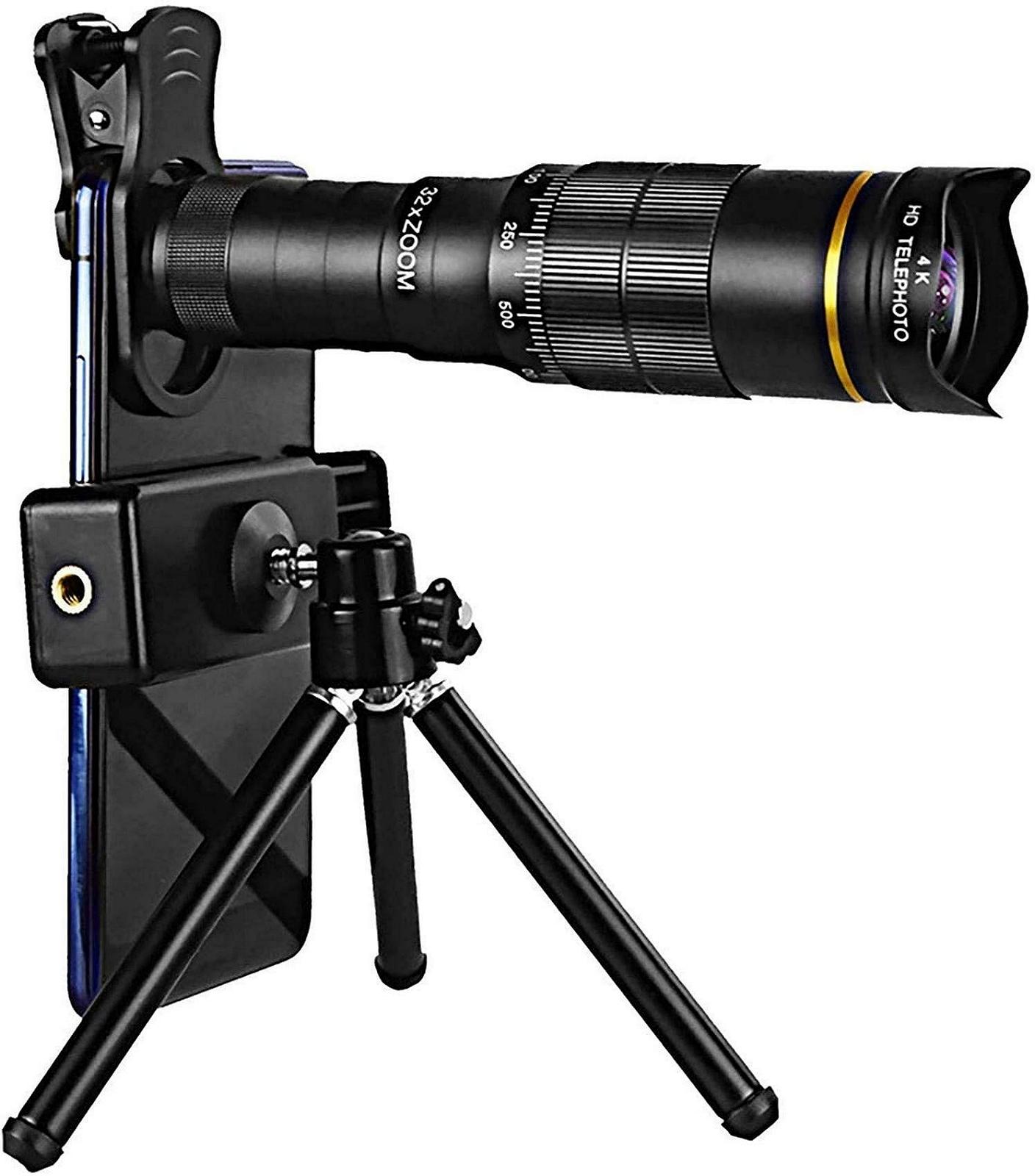 Монокулярный телескоп 4K HD Telezoom чёткая призма со смартфон-адаптером и штативом для наблюдения за птицами лёгкий, фото №1