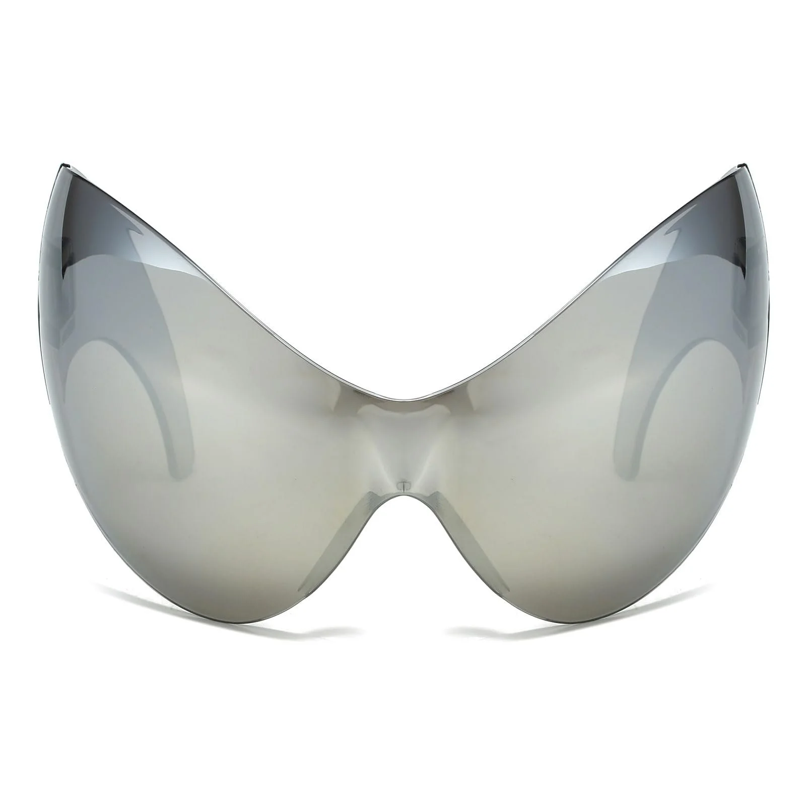 Безрамкові великі сонцезахисні окуляри для жінок і чоловіків LJCZKA, футуристичні, фото №2