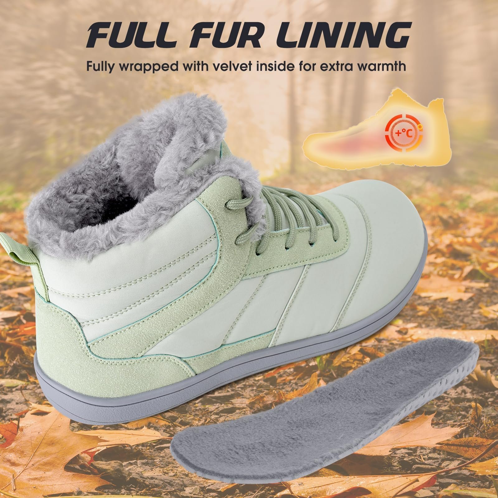 Ботинки Зимние Линияные Мужские Женские Barefoot Shoes Теплые Снежные, фото №5