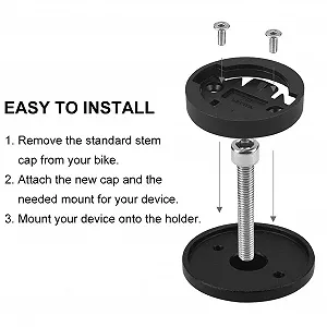 Кріплення для велокомп’ютера Stem Mount Adapter CNC Black synthetic.ua - Фото 1