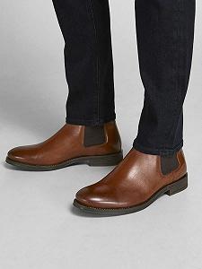 Ботинки челси JACK & JONES Jfwargo Leather Sn мужские synthetic.ua - Фото 1