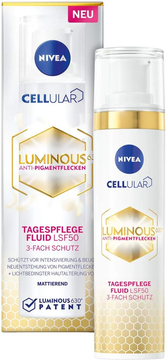 Денний крем-флюїд NIVEA Cellular Luminous 630 проти пігментації SPF 50 40 мл та крем для рук 50 мл, фото №2 Денний крем-флюїд NIVEA Cellular Luminous 630 проти пігментації SPF 50 40 мл та крем для рук 50 мл, фото №2