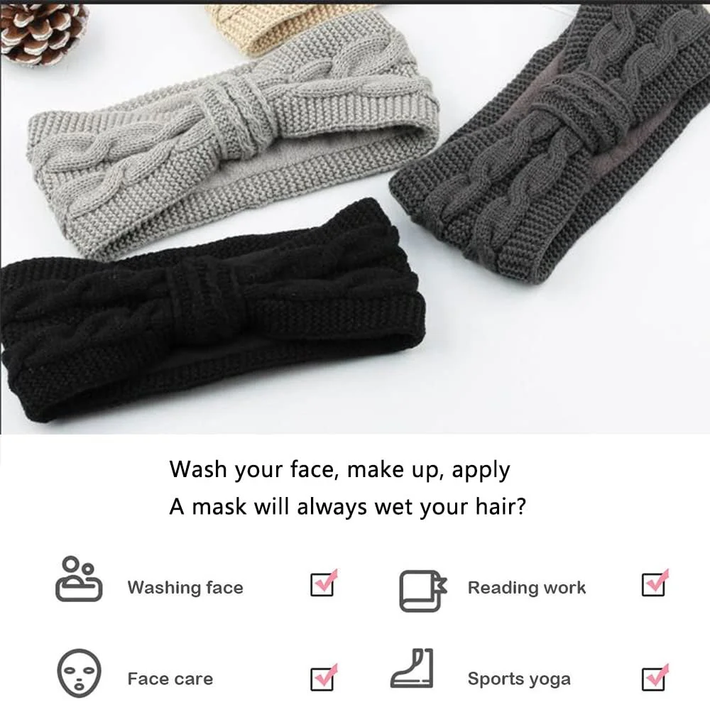 В'язана зимова пов'язка на голову для жінок, фото №4