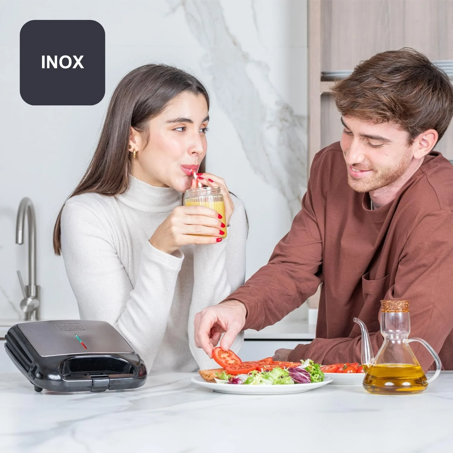 Сендвічниця BLACK+DECKER BXSA752, 750 Вт, пластини-гриль 21.5 x 12.5 см, антипригарне покриття, фото №5