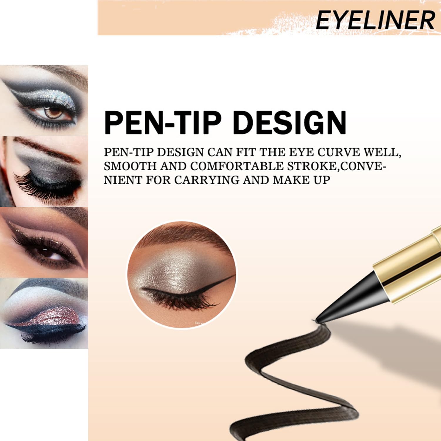 Олівець Mikabila Waterproof Matte Quick-Drying Eyeliner #03 Light Brown, фото №7