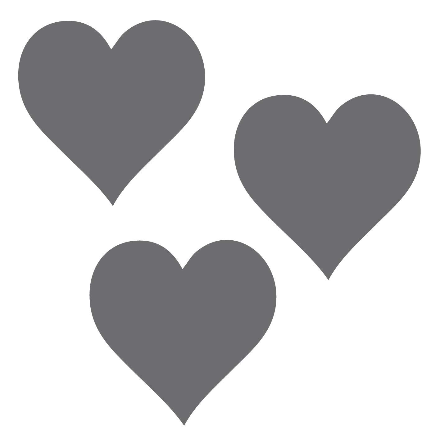 Наклейки Серця 3 шт. 15 x 15 см для стін, скла та плитки, фото №1