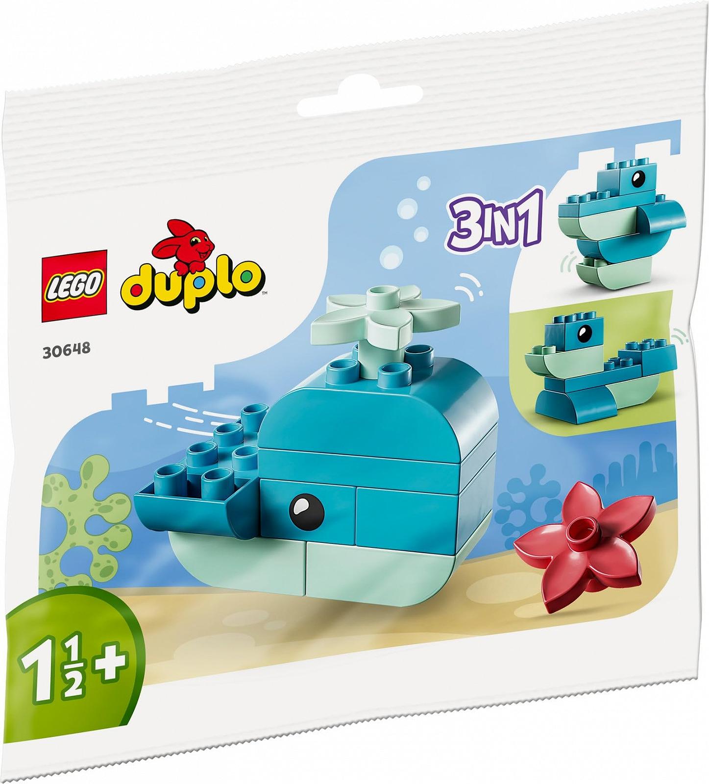 Конструктор Lego Duplo Set of 4: 10874 Паровоз 10882 Залізничні колії 10980 Плита зелена 30648 Кит, фото №5