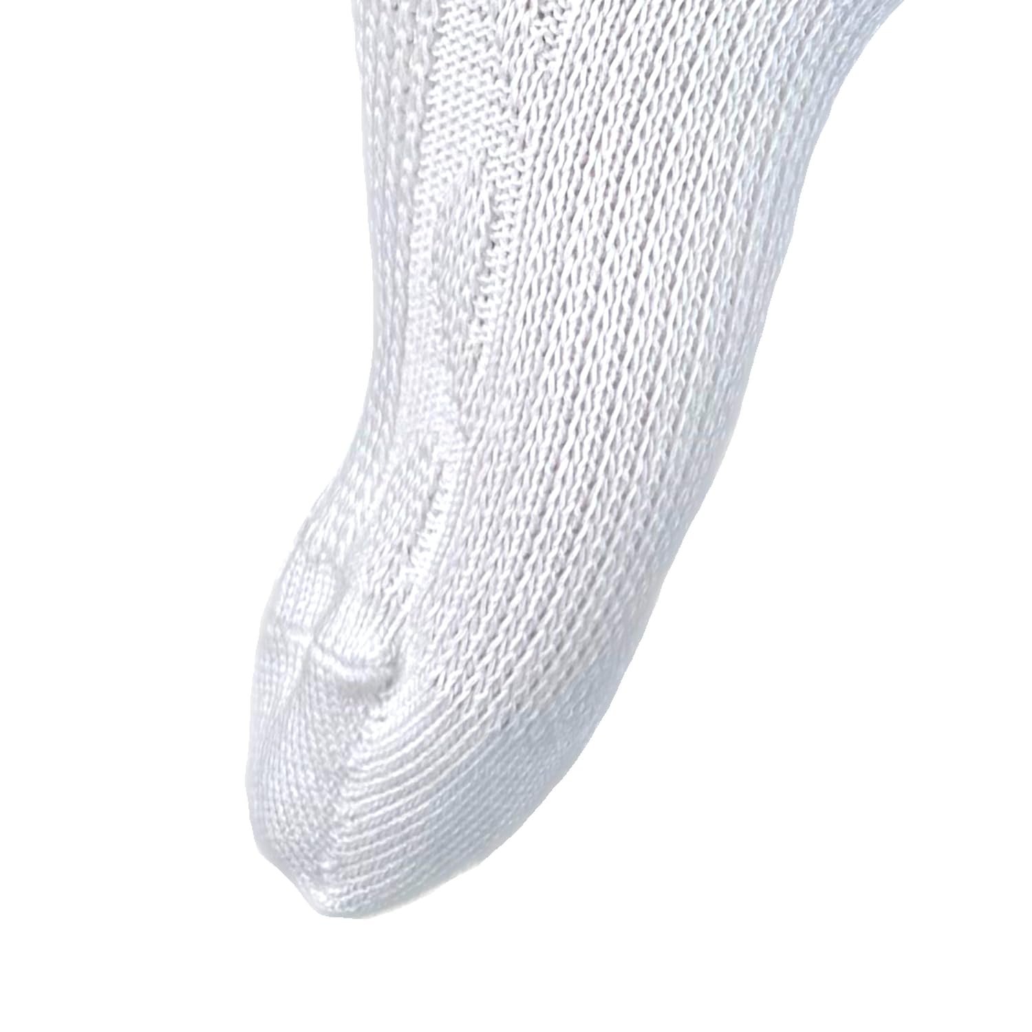 Модные женские и мужские традиционные чулки гольфы с элегантным видом крючком и кабельным узором длинные гольфы белые - соединенный вручную шов, фото №4