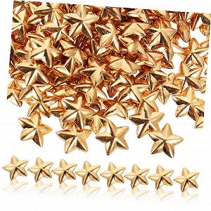 Пятиконечная звезда Nailkndy, цинковый сплав, золотой, 200 шт - Фото 1