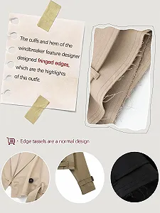 Тренч PAODIKUAI Женский Двубортный Укороченный Классический с Лацканами и Регулируемым Поясом synthetic.ua - Фото 1