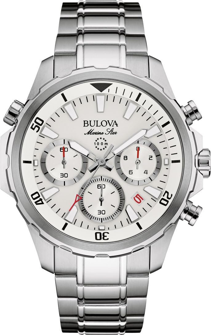 Часы Bulova Хронограф 96B255 Серебристый/белый, фото №1