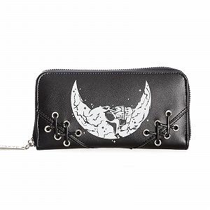 Кошелек Banned Alternative Gothic Chanters Skull Moon из искусственной кожи, черный, Streetwear - Фото 1