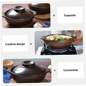 Кастрюля-жаровня Mobestech керамическая термостойкая с двойными ручками synthetic.ua - Фото 1