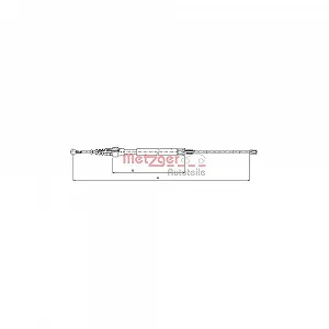 Трос гальма стоянки METZGER 10.7509 для VAG задній лівий, задній правий - Фото 1