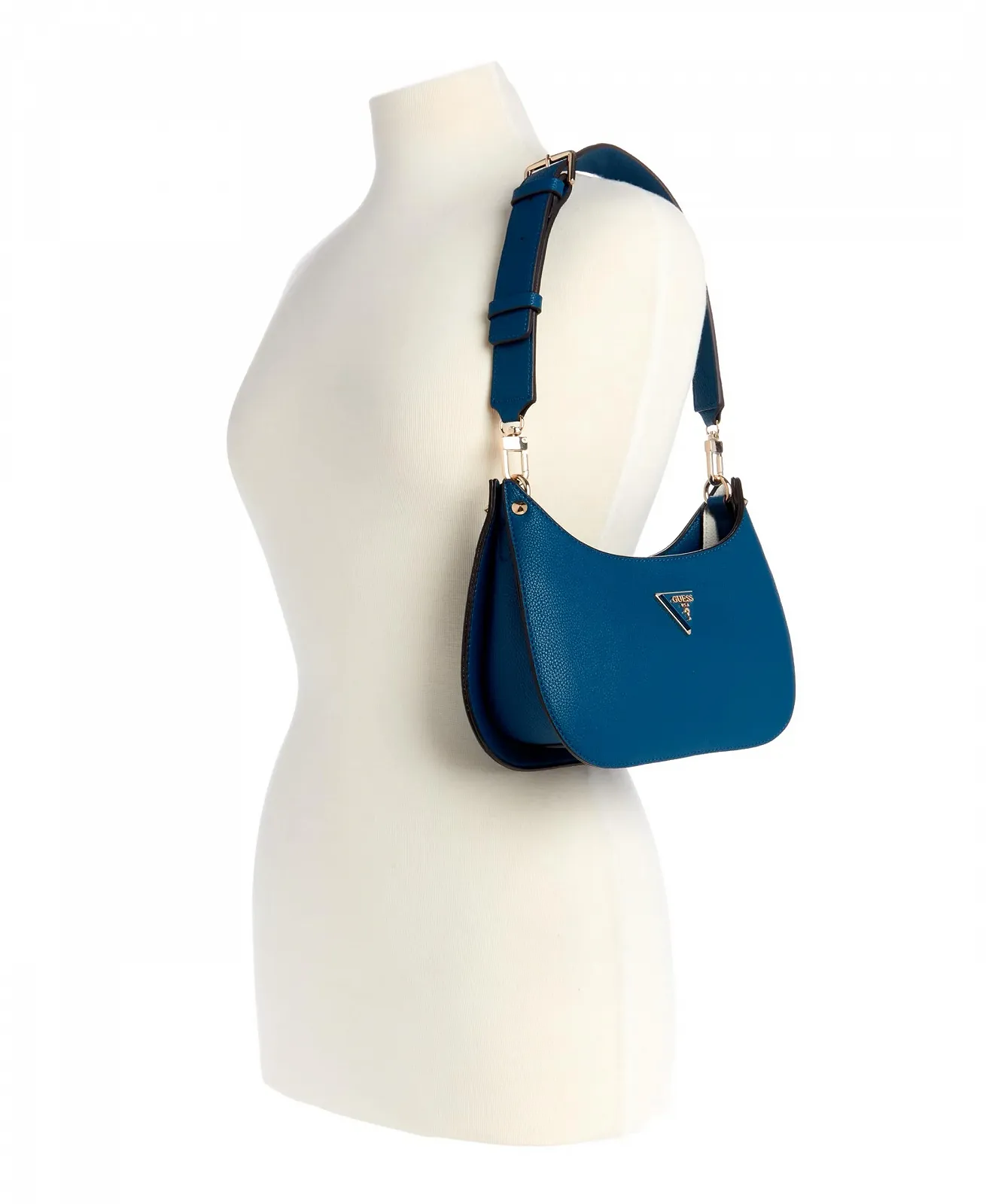 Сумка через плече GUESS жіноча Meridian Top Zip Shoulder Bag Mini Petrol, фото №5