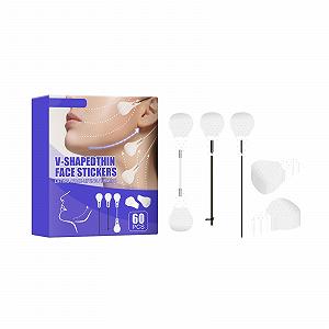 Наклейки для обличчя V-подібної форми Allbestaye, 60 штук, стрічка для підтяжки обличчя - Фото 1