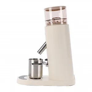 Электрическая кофемолка Qcwwy, USB Перезаряжаемая функция памяти времени, антистатическая портативная кофемолка с различными степенями помола,  (685 абрикос) - Фото 1