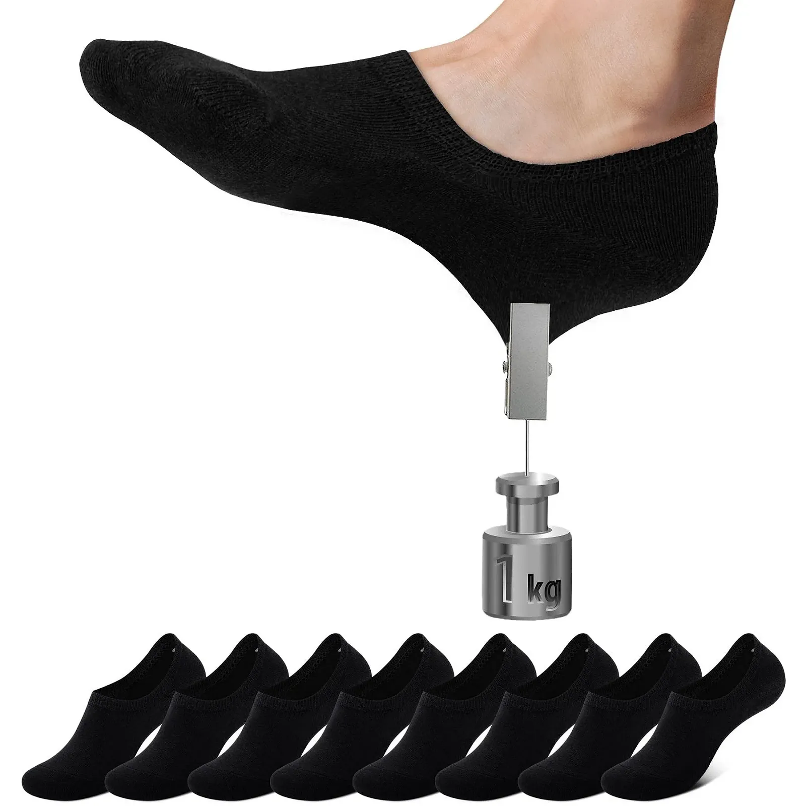 Носки Trainer Unisex Черный / Белый / Серый / Телесный Размеры EU 35–38, 39–42, 43–46 (8 пар), фото №1