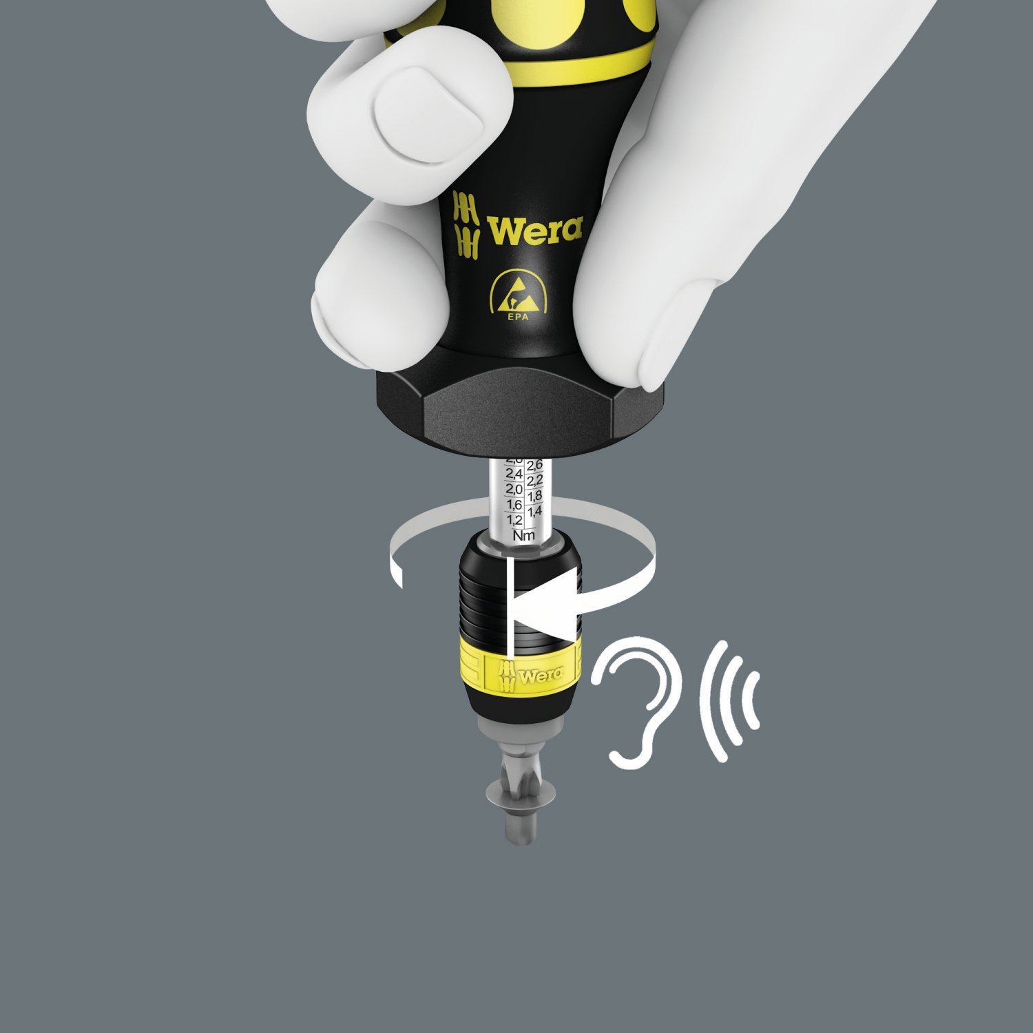 Отвертка динамометрическая Wera Kraftform 7445ESD 05074733001 Silver, фото №6