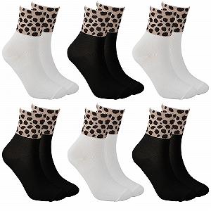Носки Amexo с леопардовым узором, 6 пар, теплые зимние, хлопковые, термо, для женщин и девушек, размер 36-42 - Фото 1