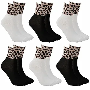 Шкарпетки Amexo з леопардовим візерунком, 6 пар, теплі зимові, бавовняні, термо, для жінок та дівчат, розмір 36-42 - Фото 1