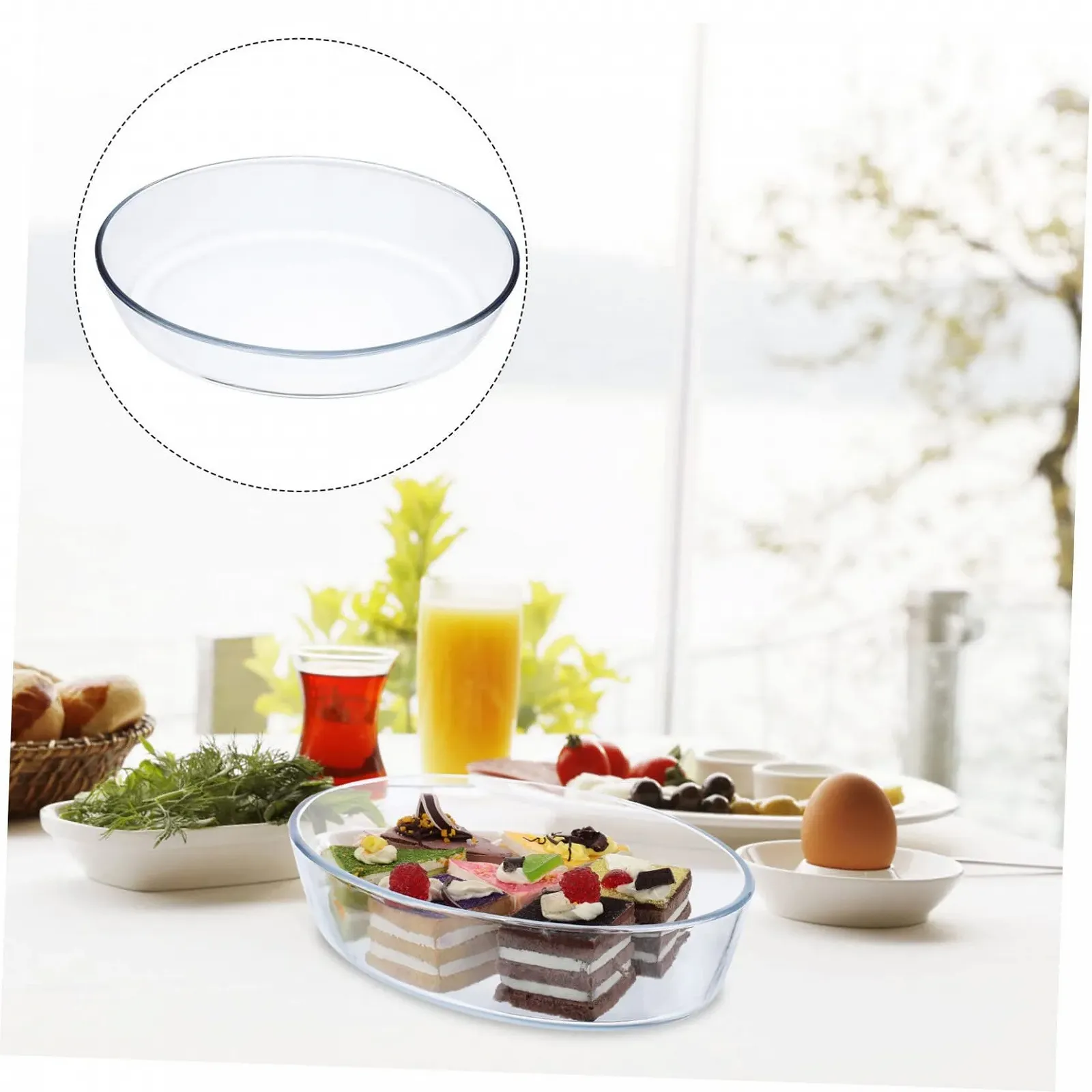 Форма для запікання скляна VICASKY жароміцна із загартованого скла Прозора, фото №6