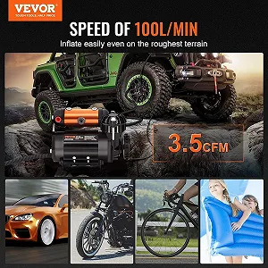 Комплект бортового повітряного компресора VEVOR YF6475 Black ціна на synthetic.ua - Фото 1 Комплект бортового повітряного компресора VEVOR YF6475 Black synthetic.ua - Фото 1