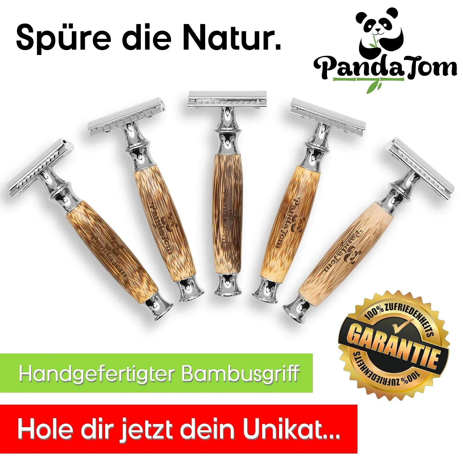 Бритва безопасная PandaToms Bamboo Handle 10 лезвий, фото №5 Бритва безопасная PandaToms Bamboo Handle 10 лезвий, фото №5
