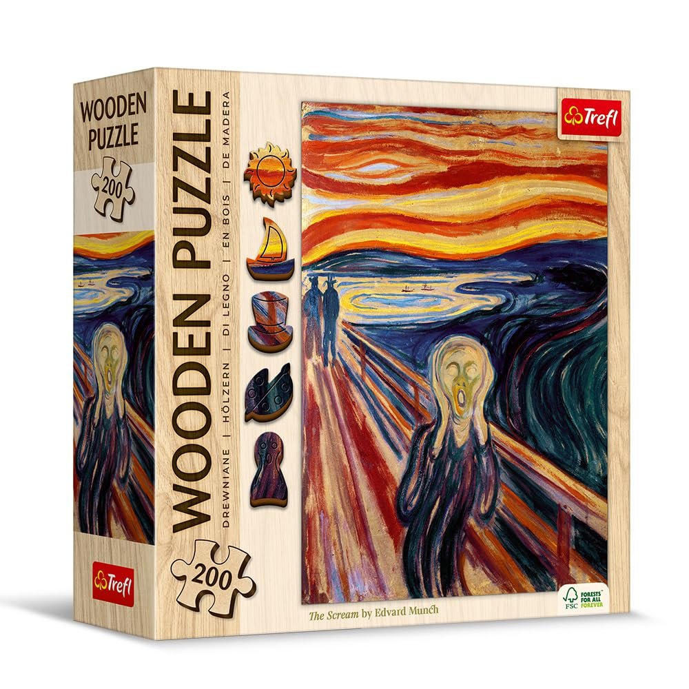 Дерев'яний пазл Trefl Artistic Wooden Puzzle The Scream, Edvard Munch 200 елементів, фото №2