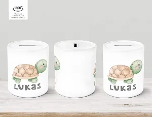 Скарбничка дитяча Turtle Animal Motifs Watercolour Керамічна synthetic.ua - Фото 1