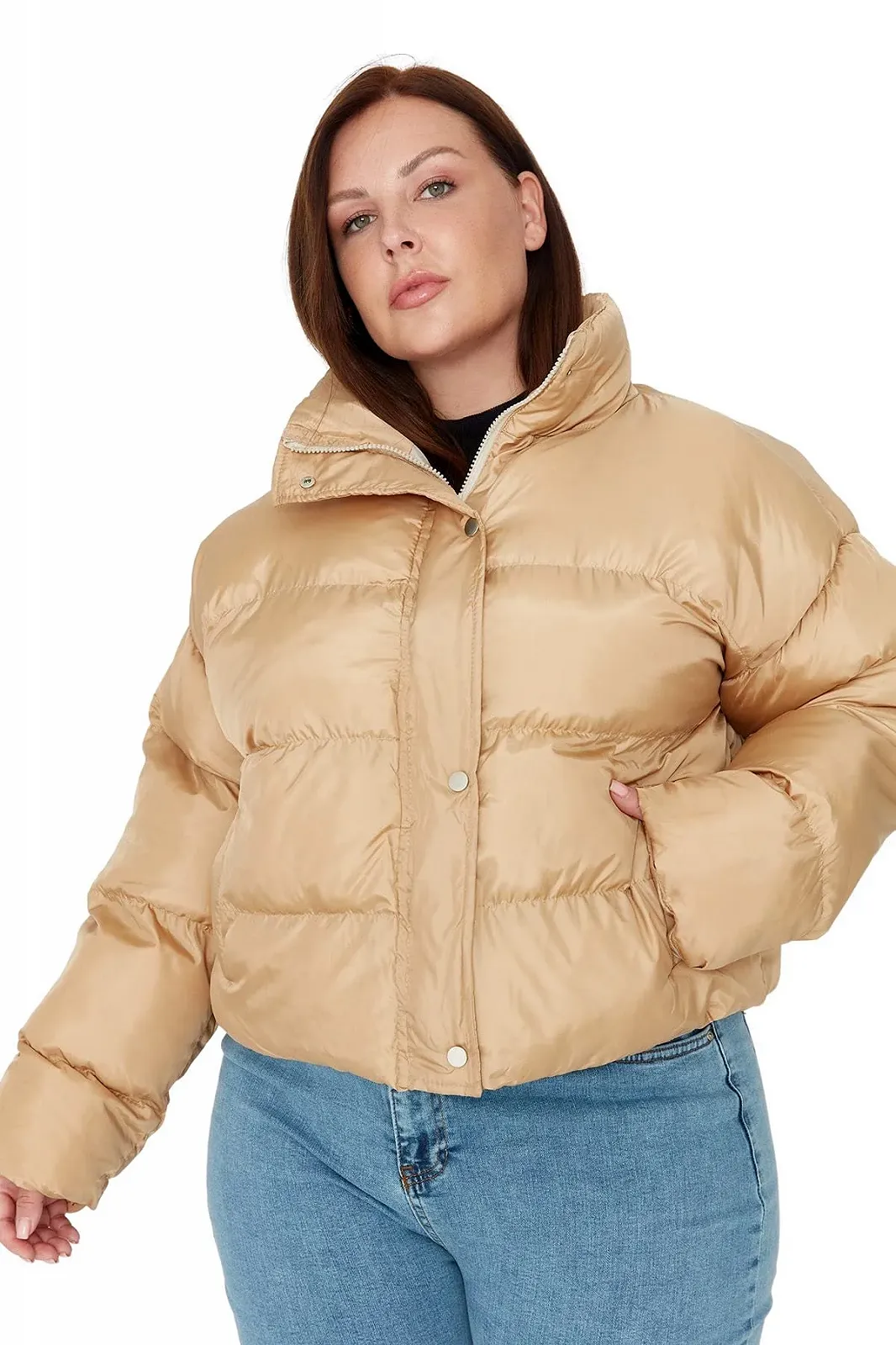 Куртка TRENDYOL Пуховик женская однотонная, фото №3 Куртка TRENDYOL Пуховик женская однотонная, фото №3