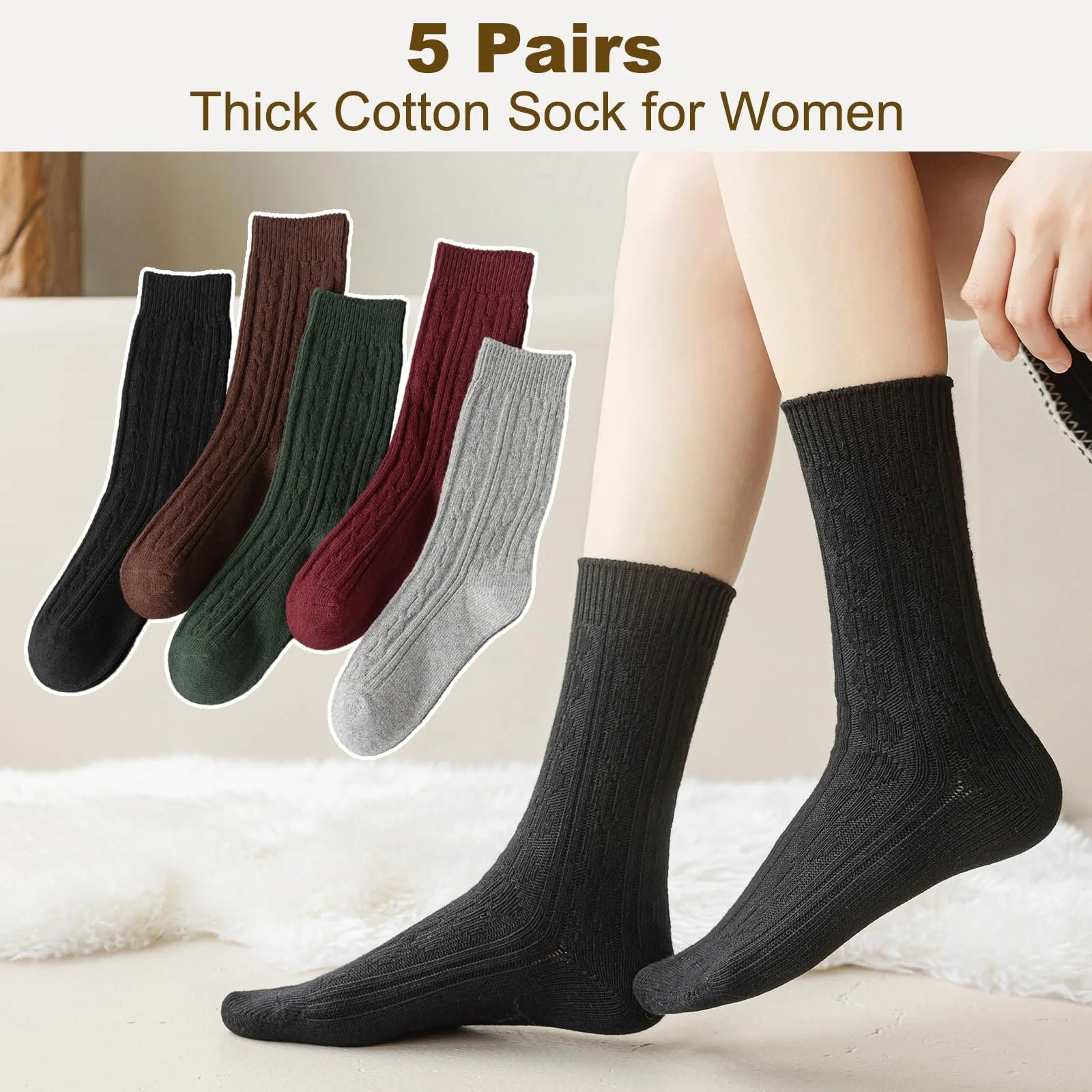 Жіночі шкарпетки Vihir Теплі зимові 36-40, 5 пар, фото №6 Жіночі шкарпетки Vihir Теплі зимові 36-40, 5 пар, фото №6