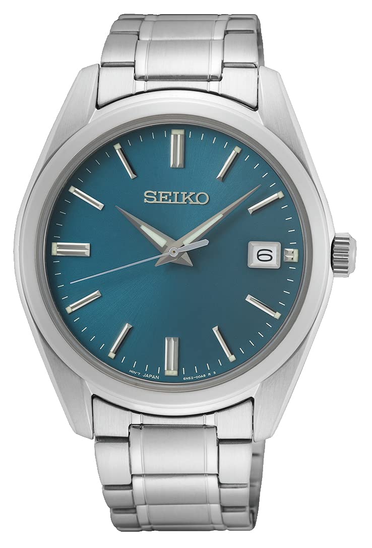 Чоловічий аналоговий кварцовий годинник Seiko SUR525P1, сріблястий, браслет, фото №1
